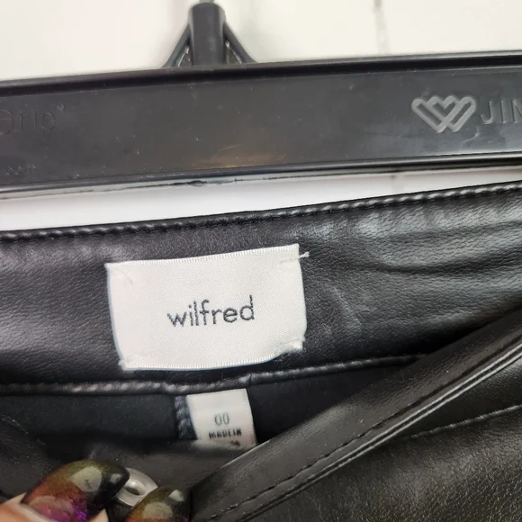 Aritzia Wilfred Adele Faux Leather Kick Flare Pants New NWT Size 00 High Rise - Picture 6 of 12